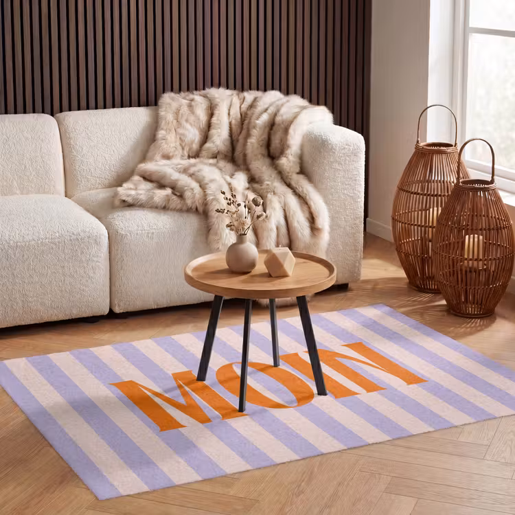 Vloerkleed - Lila - Oranje - Strepen - Moin — 3
