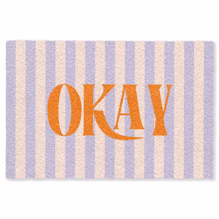 Vloerkleed - Lila - Oranje - Strepen - Okay — 1