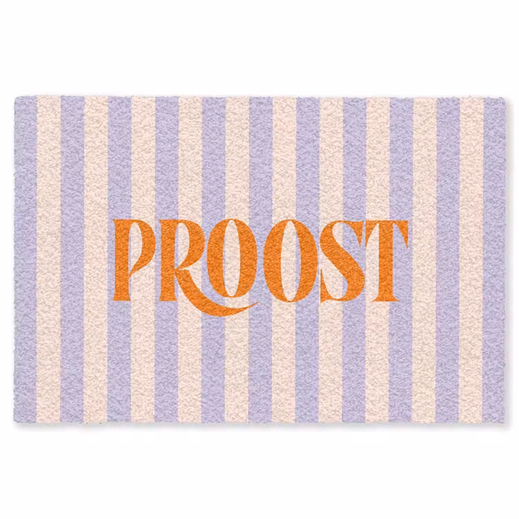 Vloerkleed - Lila - Oranje - Strepen - Proost — 1