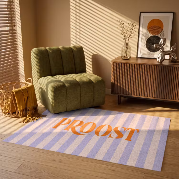 Vloerkleed - Lila - Oranje - Strepen - Proost — 2