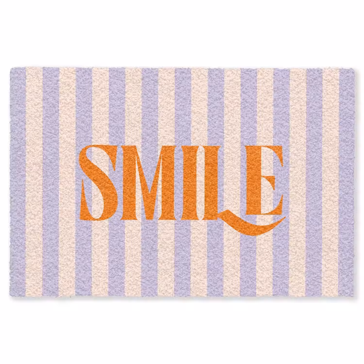 Vloerkleed - Lila - Oranje - Strepen - Smile — 1