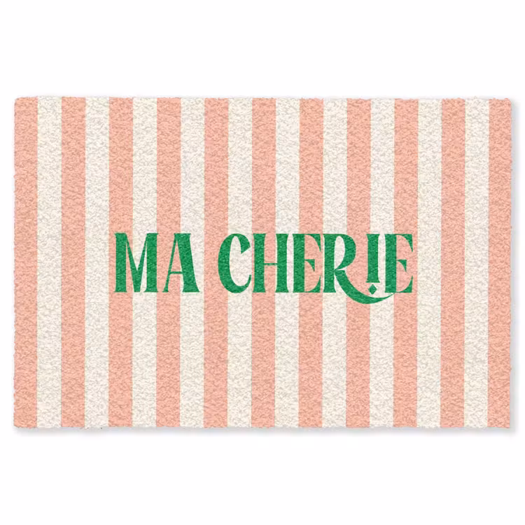 Vloerkleed - Zachtroze - Groen - Strepen - Ma Cherie — 1