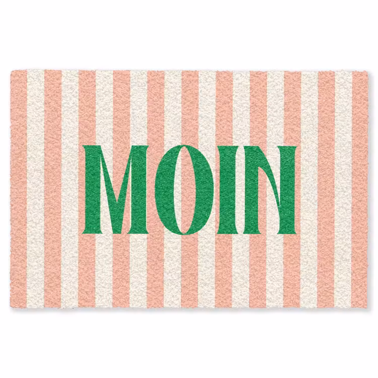 Vloerkleed - Zachtroze - Groen - Strepen - Moin — 1