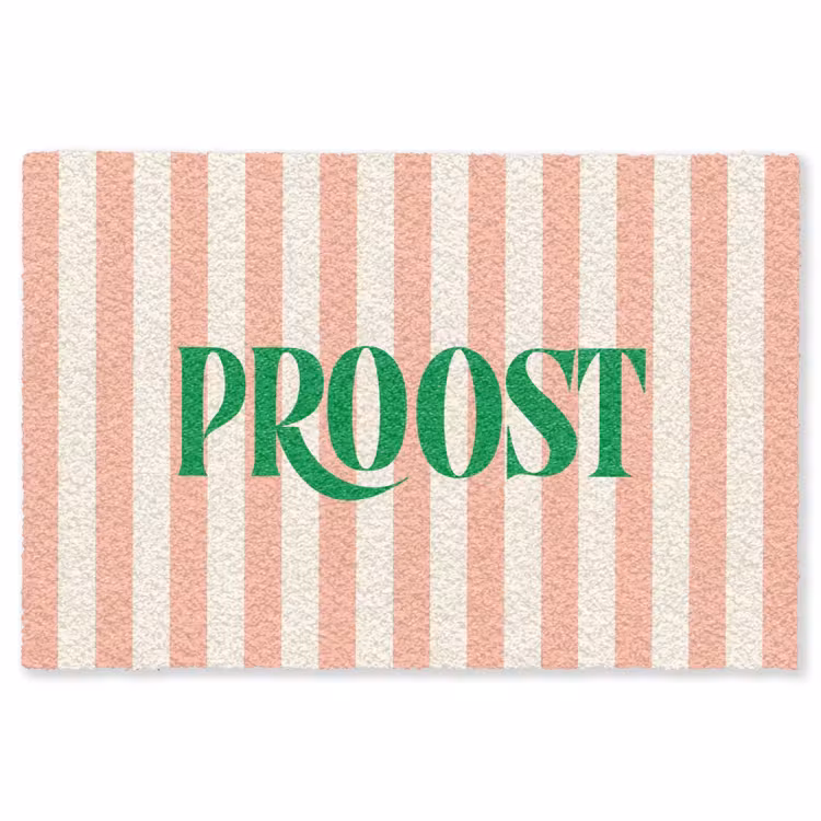 Vloerkleed - Zachtroze - Groen - Strepen - Proost — 1