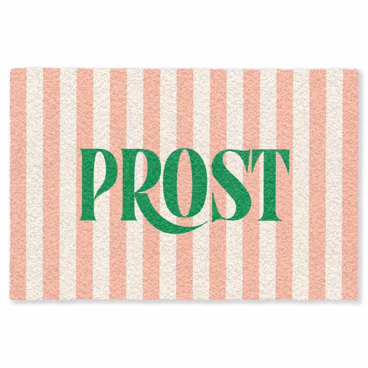 Vloerkleed - Zachtroze - Groen - Strepen - Prost — 1