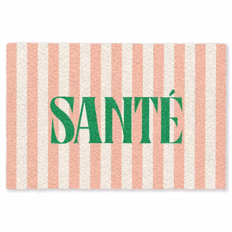 Vloerkleed - Zachtroze - Groen - Strepen - Santé — 1