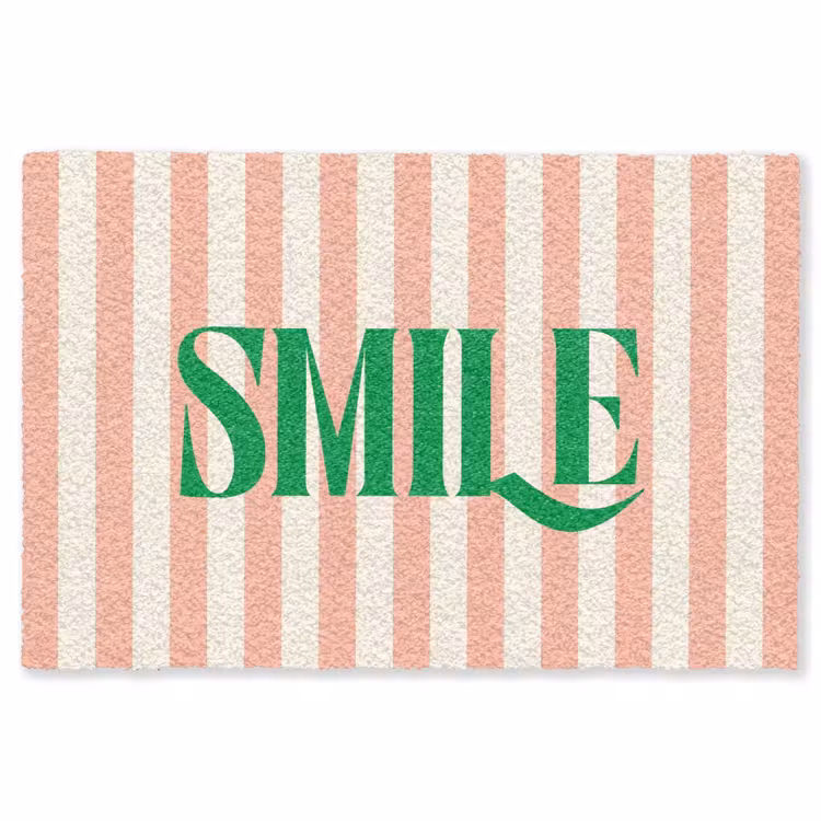 Vloerkleed - Zachtroze - Groen - Strepen - Smile — 1