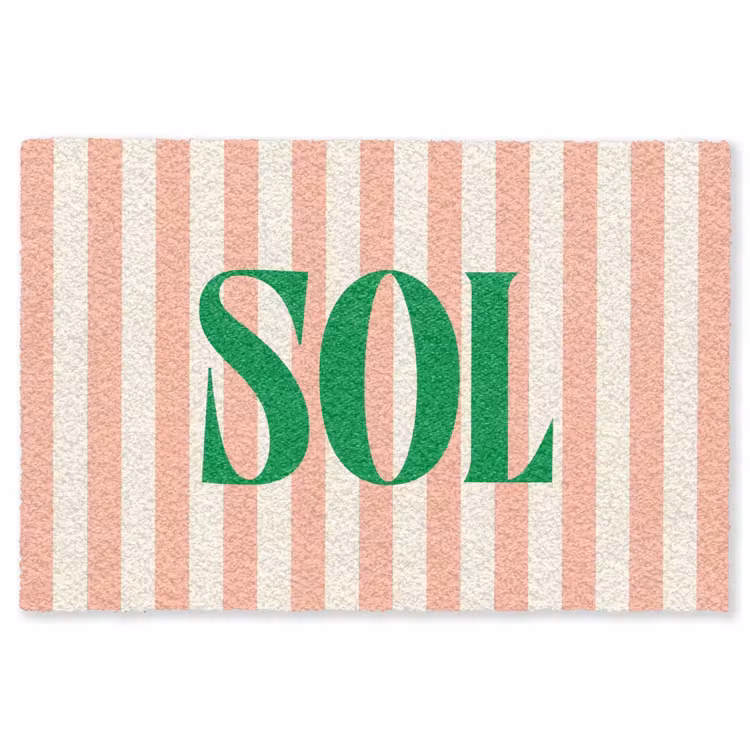 Vloerkleed - Zachtroze - Groen - Strepen - Sol — 1