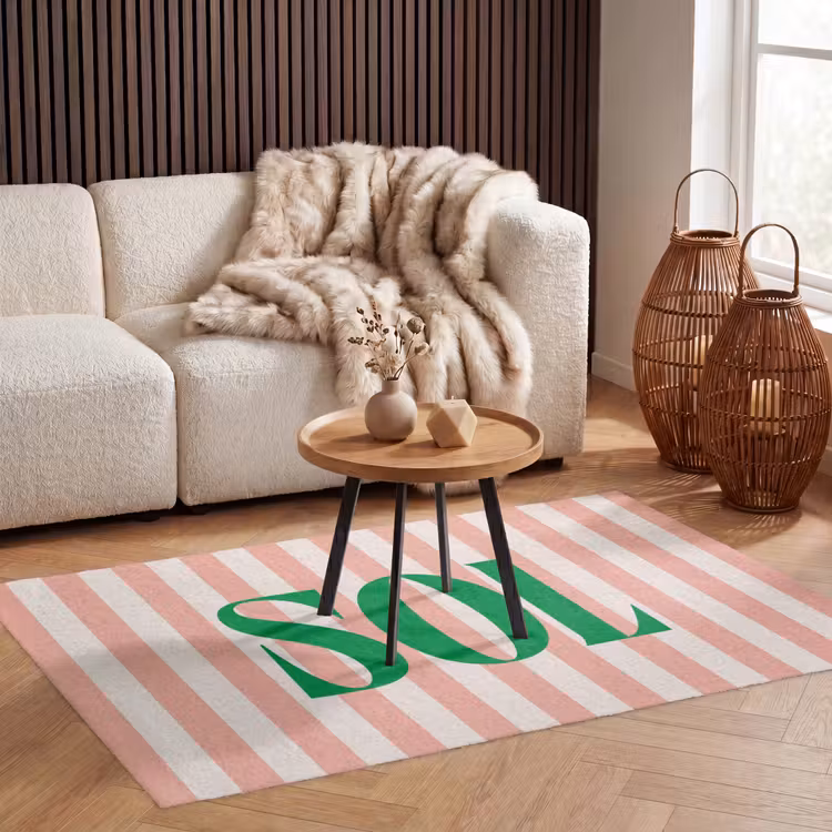 Vloerkleed - Zachtroze - Groen - Strepen - Sol — 3