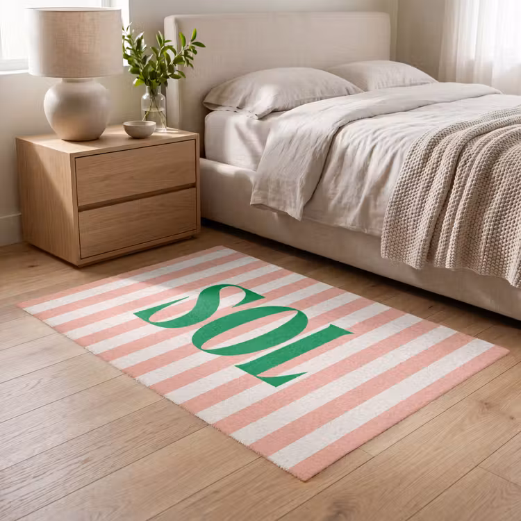 Vloerkleed - Zachtroze - Groen - Strepen - Sol — 5