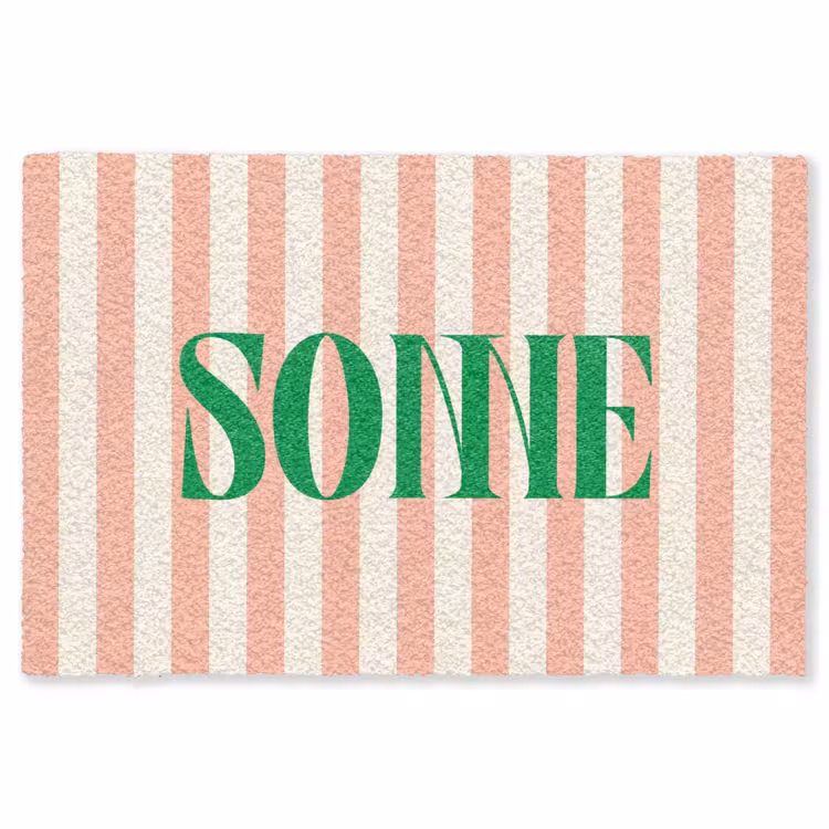 Vloerkleed - Zachtroze - Groen - Strepen - Sonne — 1