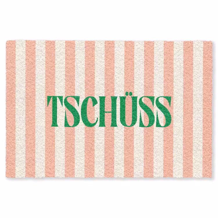 Vloerkleed - Zachtroze - Groen - Strepen - Tschüss — 1
