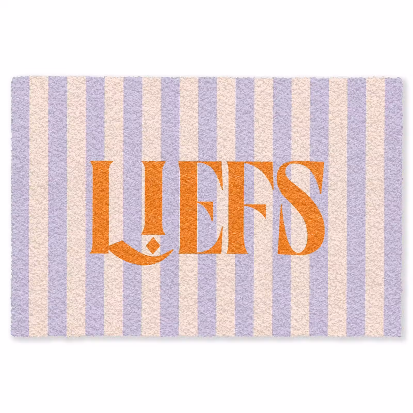 Vloerkleed - Lila - Oranje - Strepen - Liefs — 1