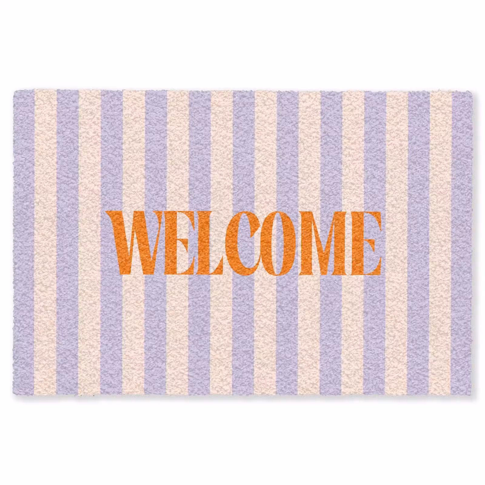 Vloerkleed - Lila - Oranje - Strepen - Welcome — 1