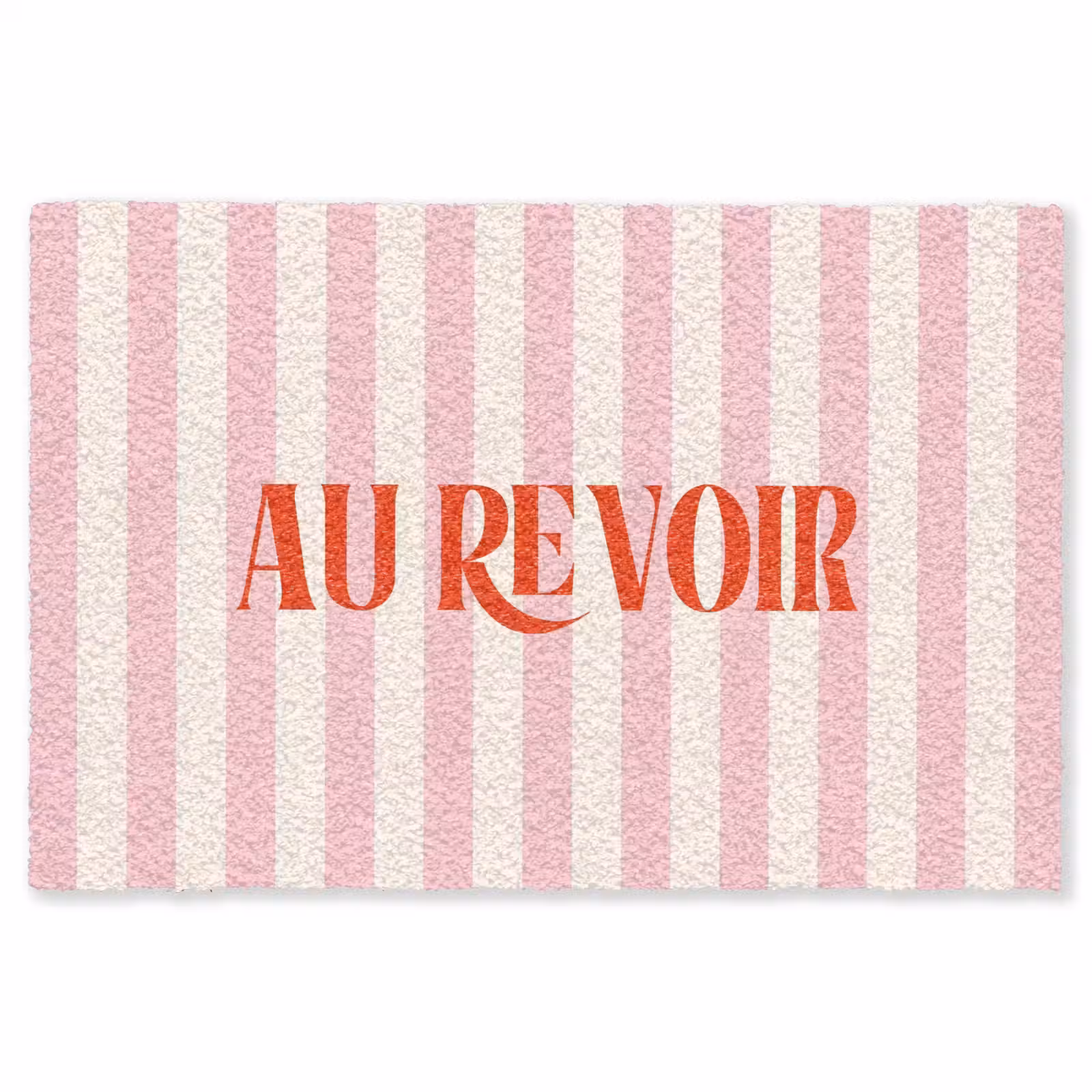 Vloerkleed - Zachtroze - Rood - Strepen - Au Revoir — 1