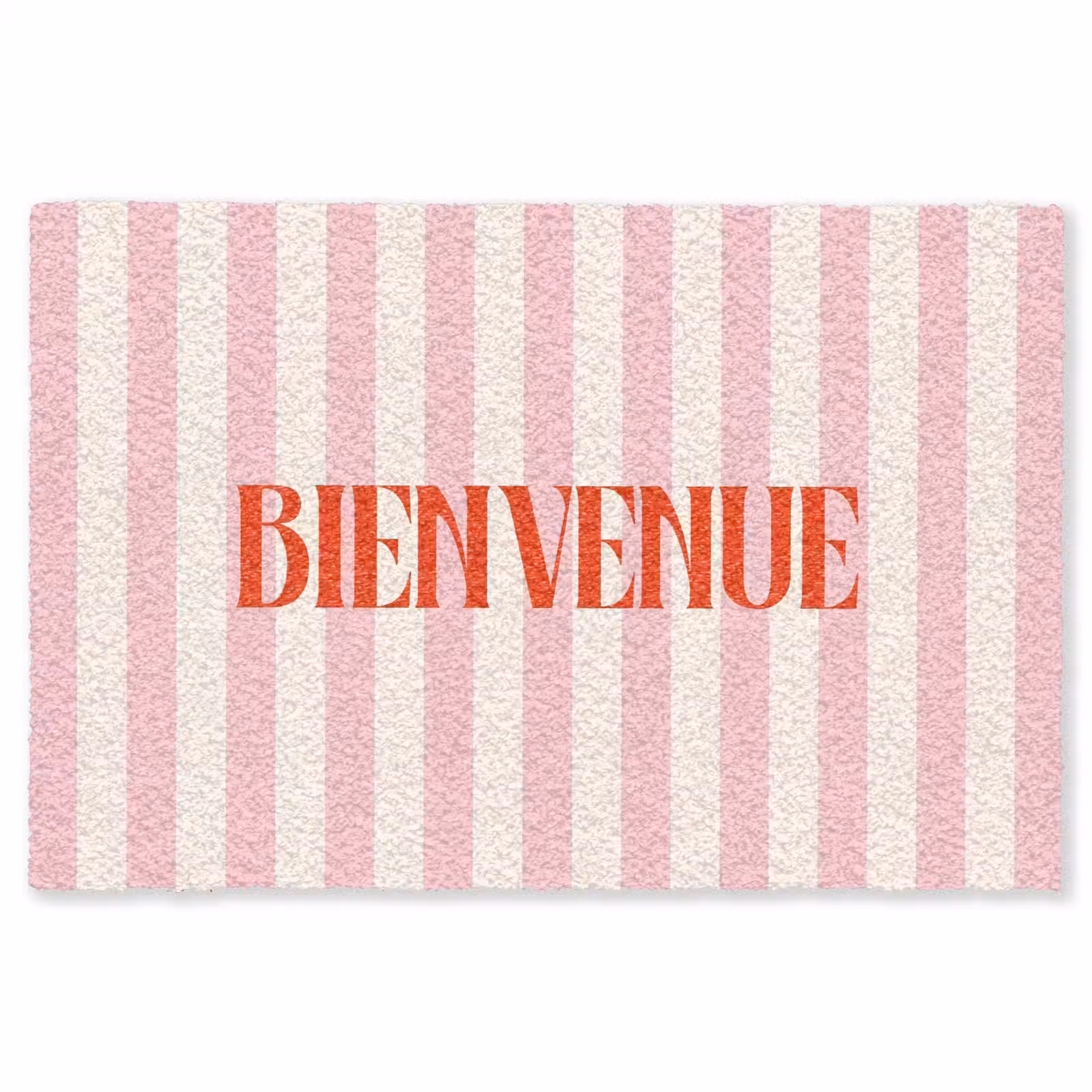 Vloerkleed - Zachtroze - Rood - Strepen - Bienvenue — 1