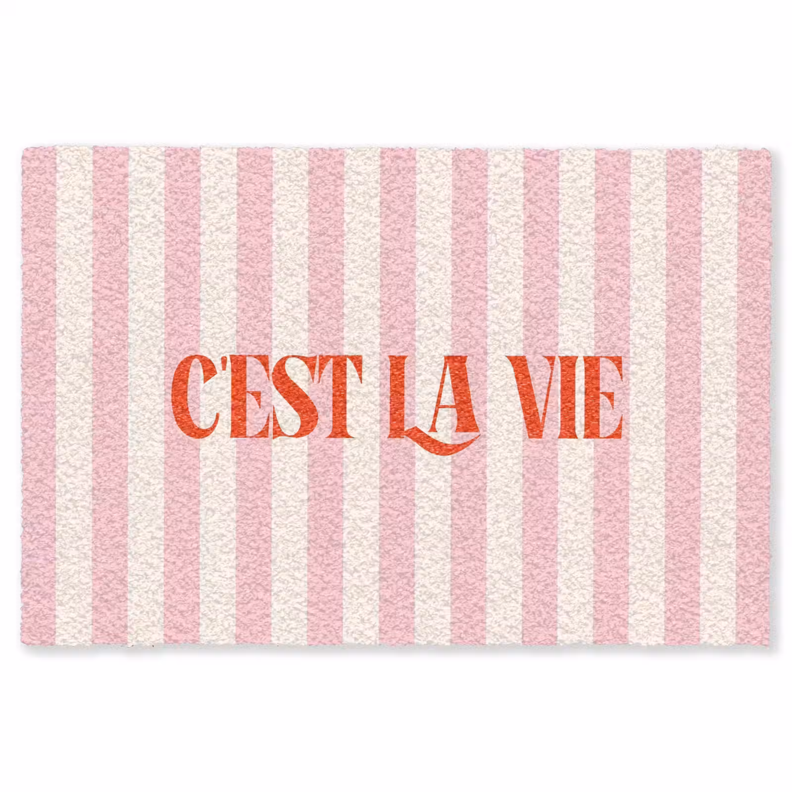 Vloerkleed - Zachtroze - Rood - Strepen - C'est La Vie — 1