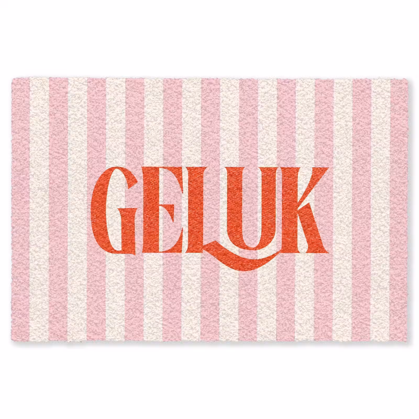 Vloerkleed - Zachtroze - Rood - Strepen - Geluk — 1