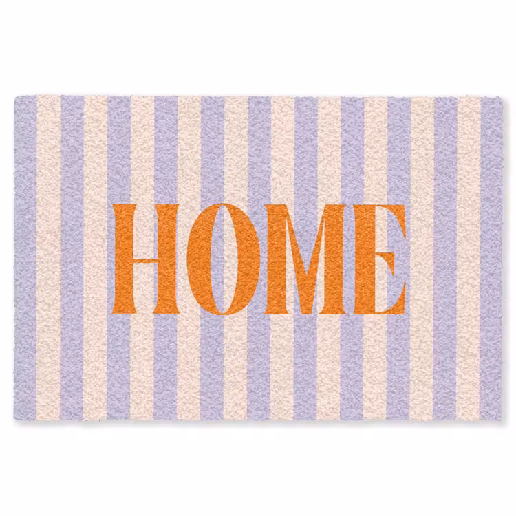 Vloerkleed - Lila - Oranje - Strepen - Home — 1