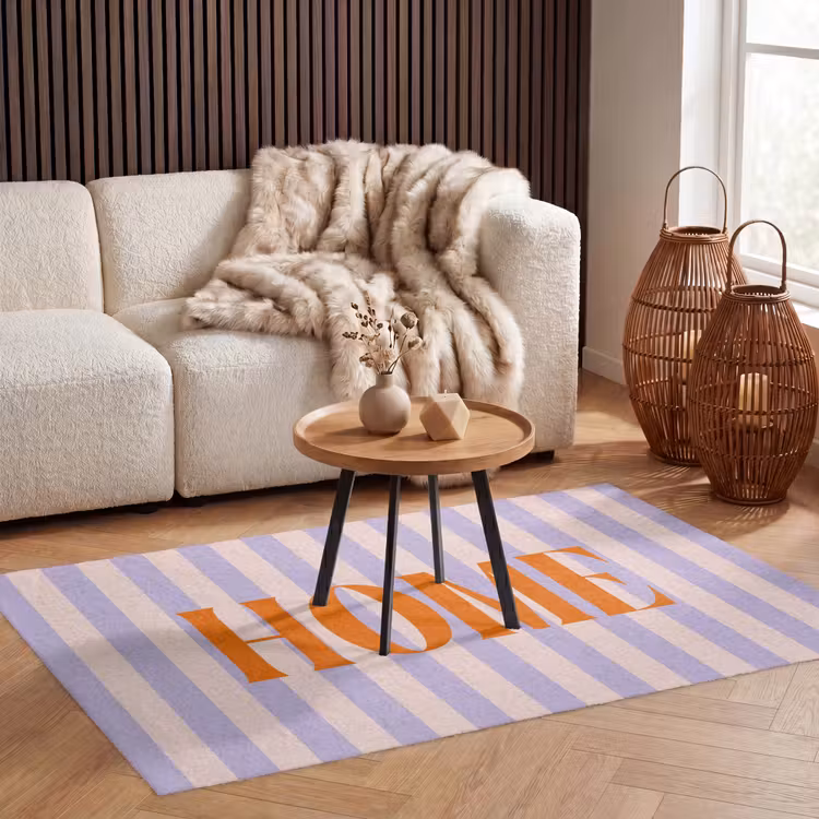 Vloerkleed - Lila - Oranje - Strepen - Home — 3
