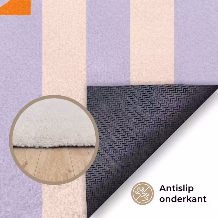 Vloerkleed - Lila - Oranje - Strepen - Home — 4