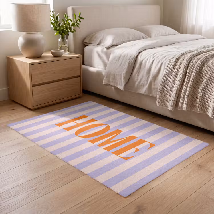 Vloerkleed - Lila - Oranje - Strepen - Home — 5