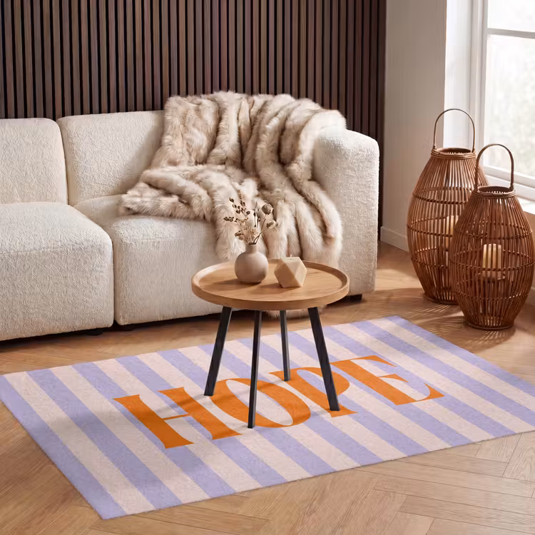 Vloerkleed - Lila - Oranje - Strepen - Hope — 3
