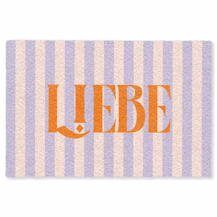 Vloerkleed - Lila - Oranje - Strepen - Liebe — 1