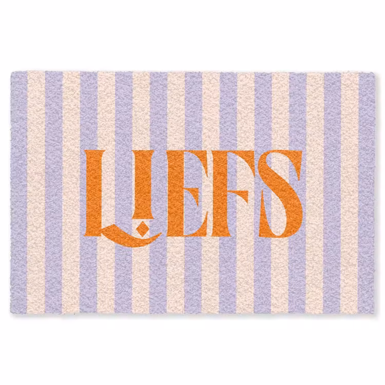 Vloerkleed - Lila - Oranje - Strepen - Liefs — 1