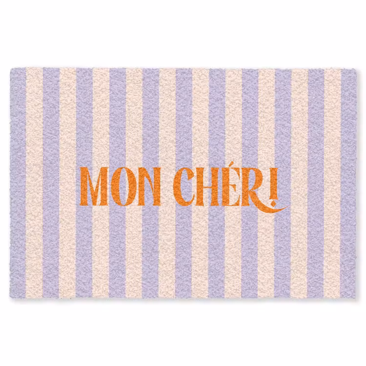 Vloerkleed - Lila - Oranje - Strepen - Mon Chéri — 1