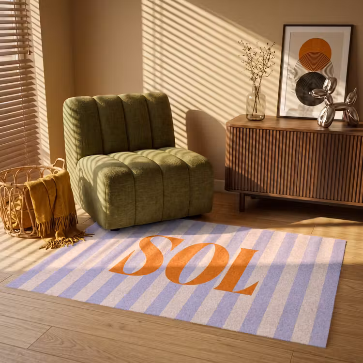 Vloerkleed - Lila - Oranje - Strepen - Sol — 2