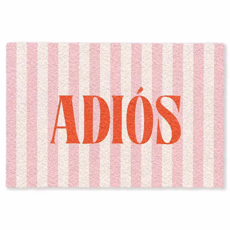 Vloerkleed - Zachtroze - Rood - Strepen - Adiós — 1