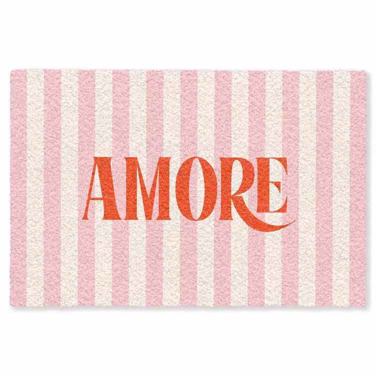 Vloerkleed - Zachtroze - Rood - Strepen - Amore — 1