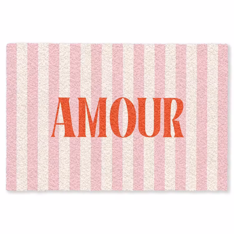 Vloerkleed - Zachtroze - Rood - Strepen - Amour — 1