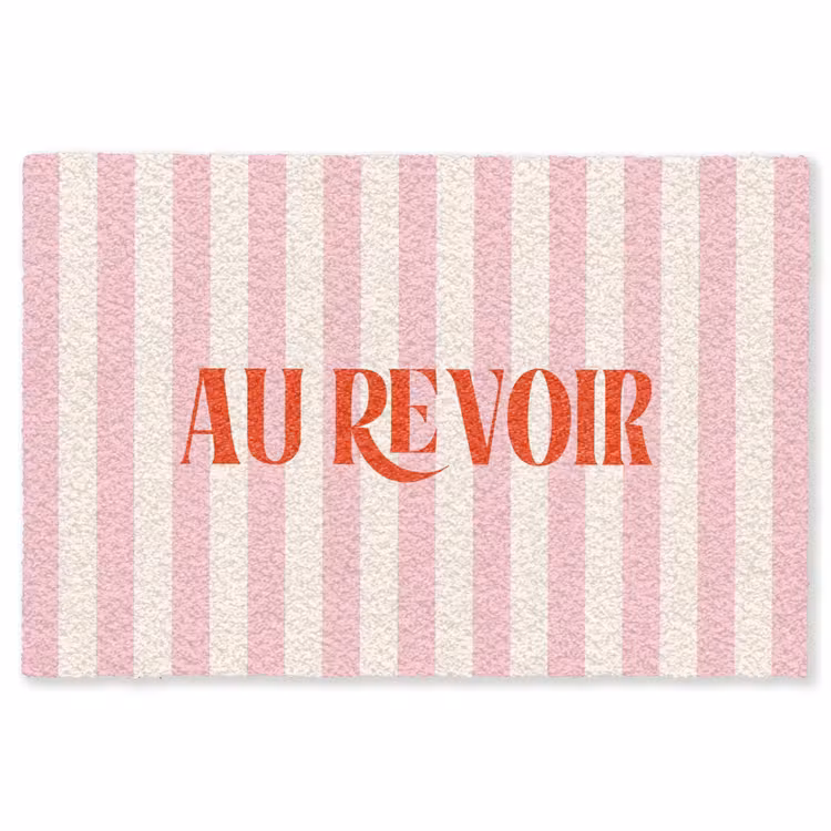 Vloerkleed - Zachtroze - Rood - Strepen - Au Revoir — 1