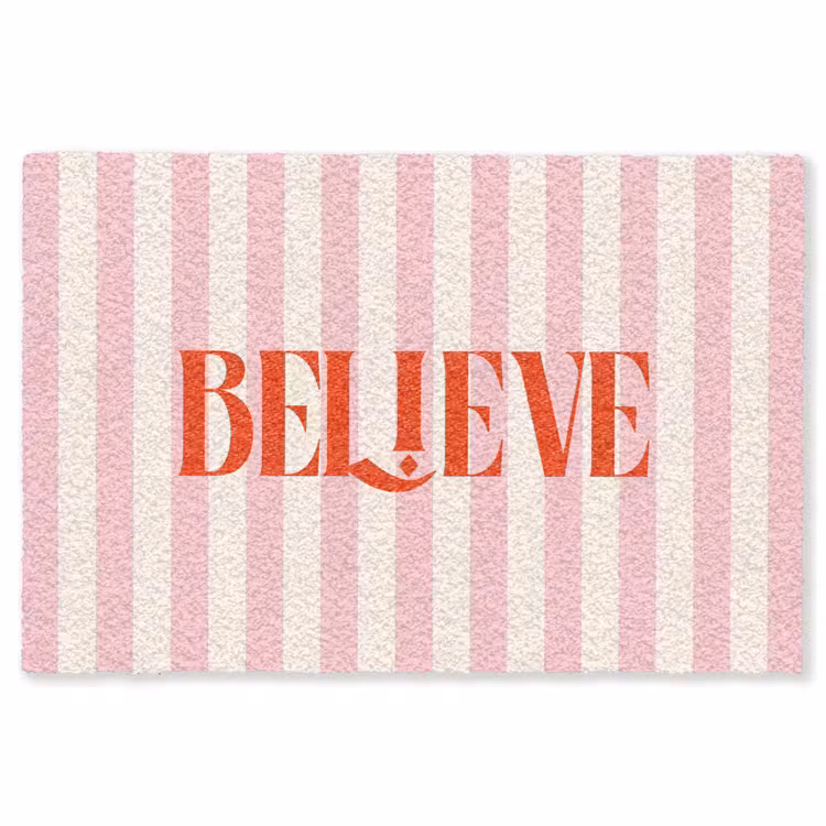 Vloerkleed - Zachtroze - Rood - Strepen - Believe — 1