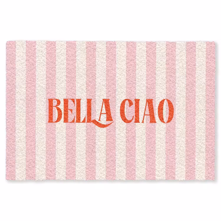 Vloerkleed - Zachtroze - Rood - Strepen - Bella Ciao — 1