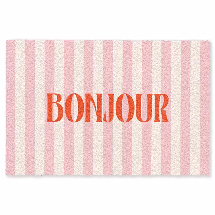 Vloerkleed - Zachtroze - Rood - Strepen - Bonjour — 1