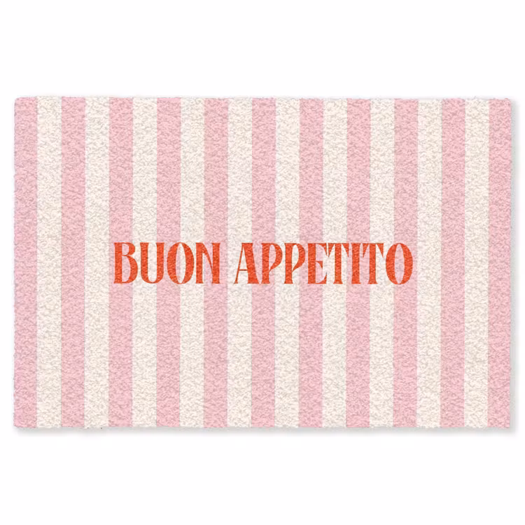 Vloerkleed - Zachtroze - Rood - Strepen - Buon Appetito — 1