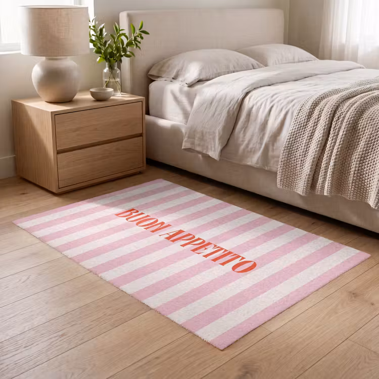 Vloerkleed - Zachtroze - Rood - Strepen - Buon Appetito — 5