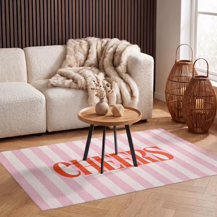 Vloerkleed - Zachtroze - Rood - Strepen - Cheers — 3