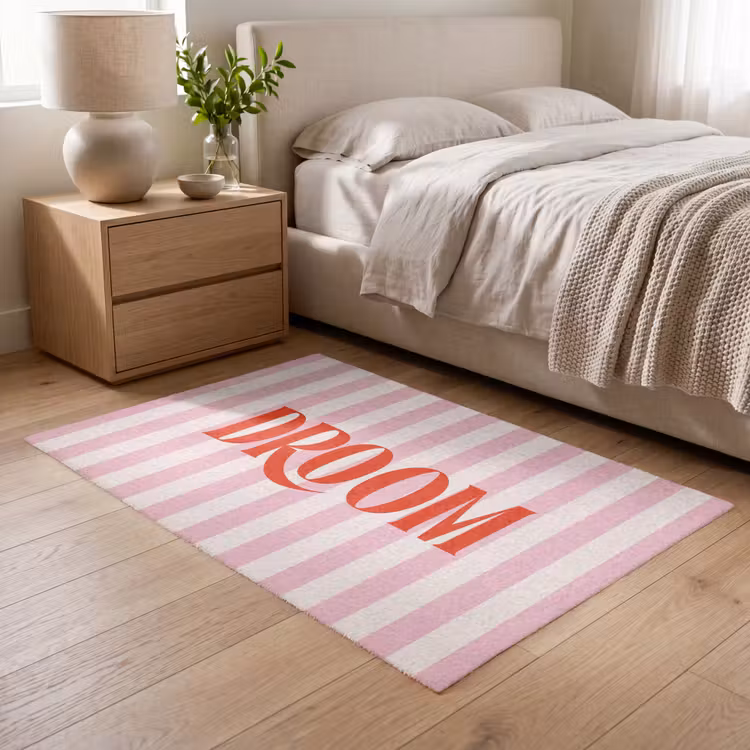 Vloerkleed - Zachtroze - Rood - Strepen - Droom — 5