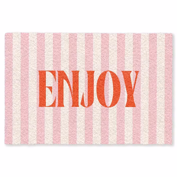 Vloerkleed - Zachtroze - Rood - Strepen - Enjoy — 1