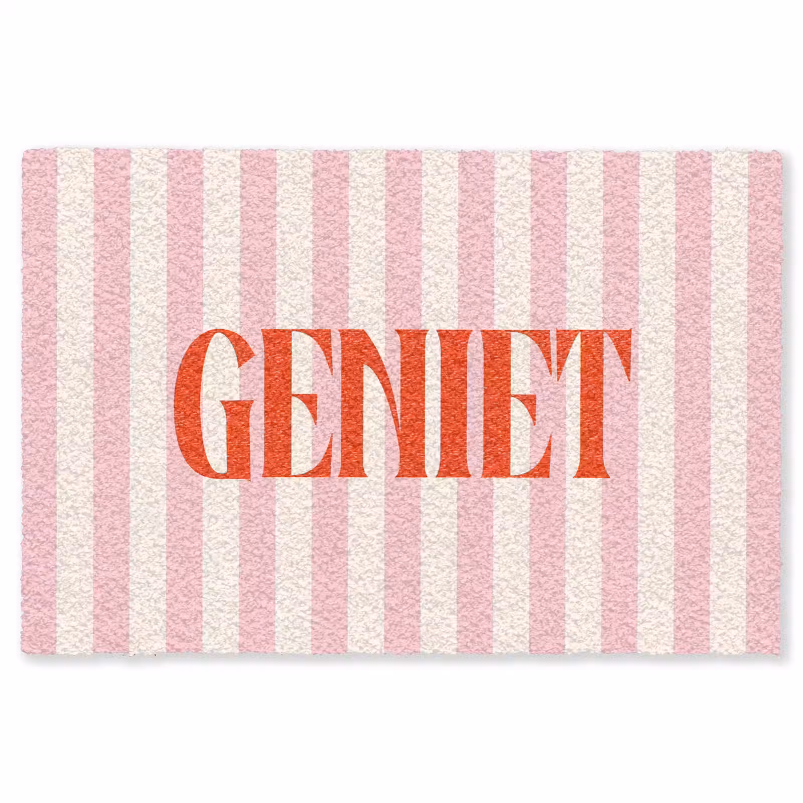 Vloerkleed - Zachtroze - Rood - Strepen - Geniet — 1