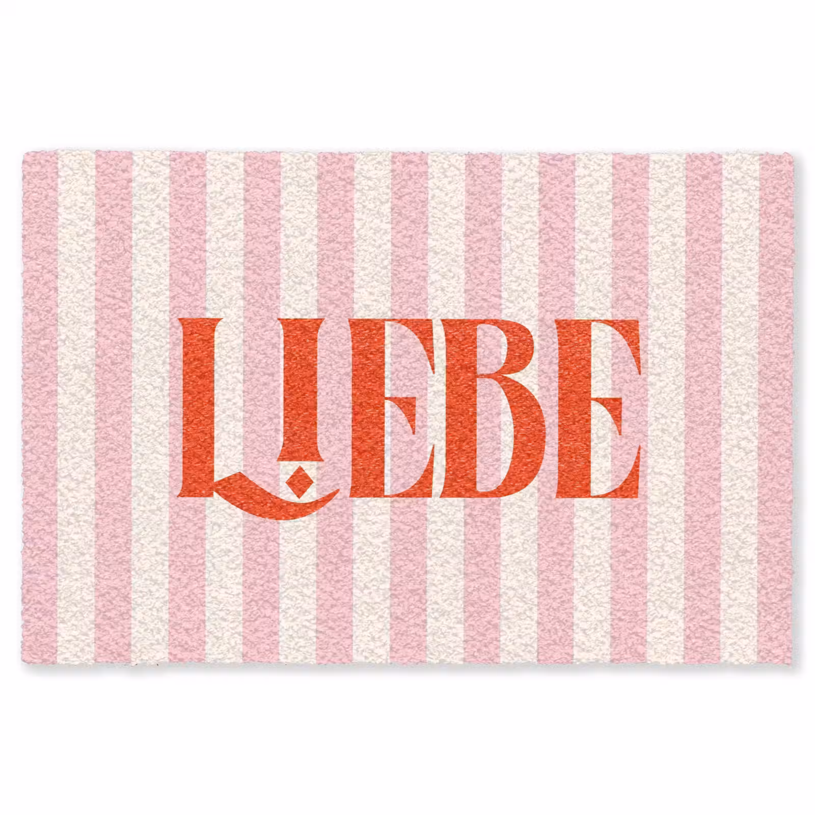 Vloerkleed - Zachtroze - Rood - Strepen - Liebe — 1