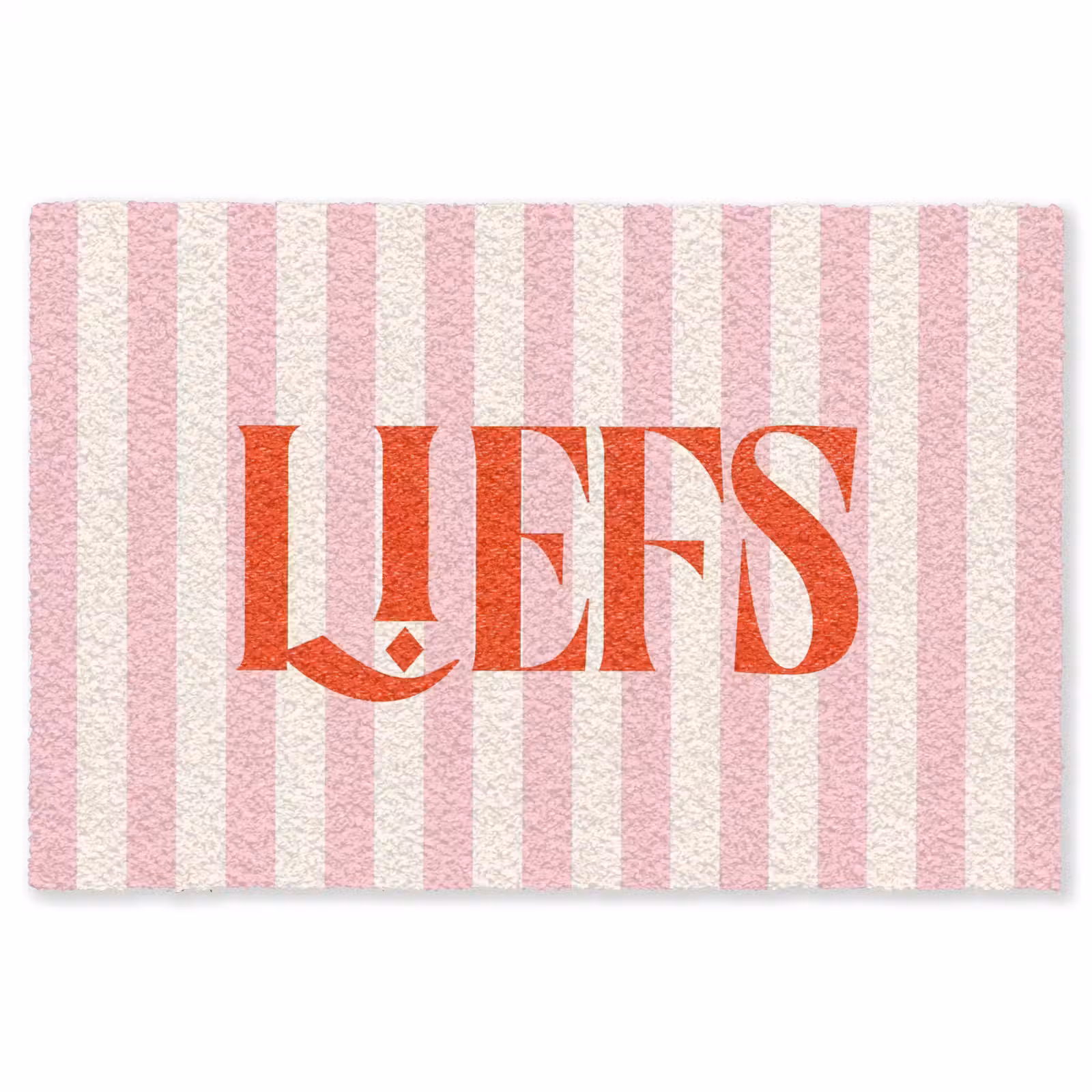Vloerkleed - Zachtroze - Rood - Strepen - Liefs — 1