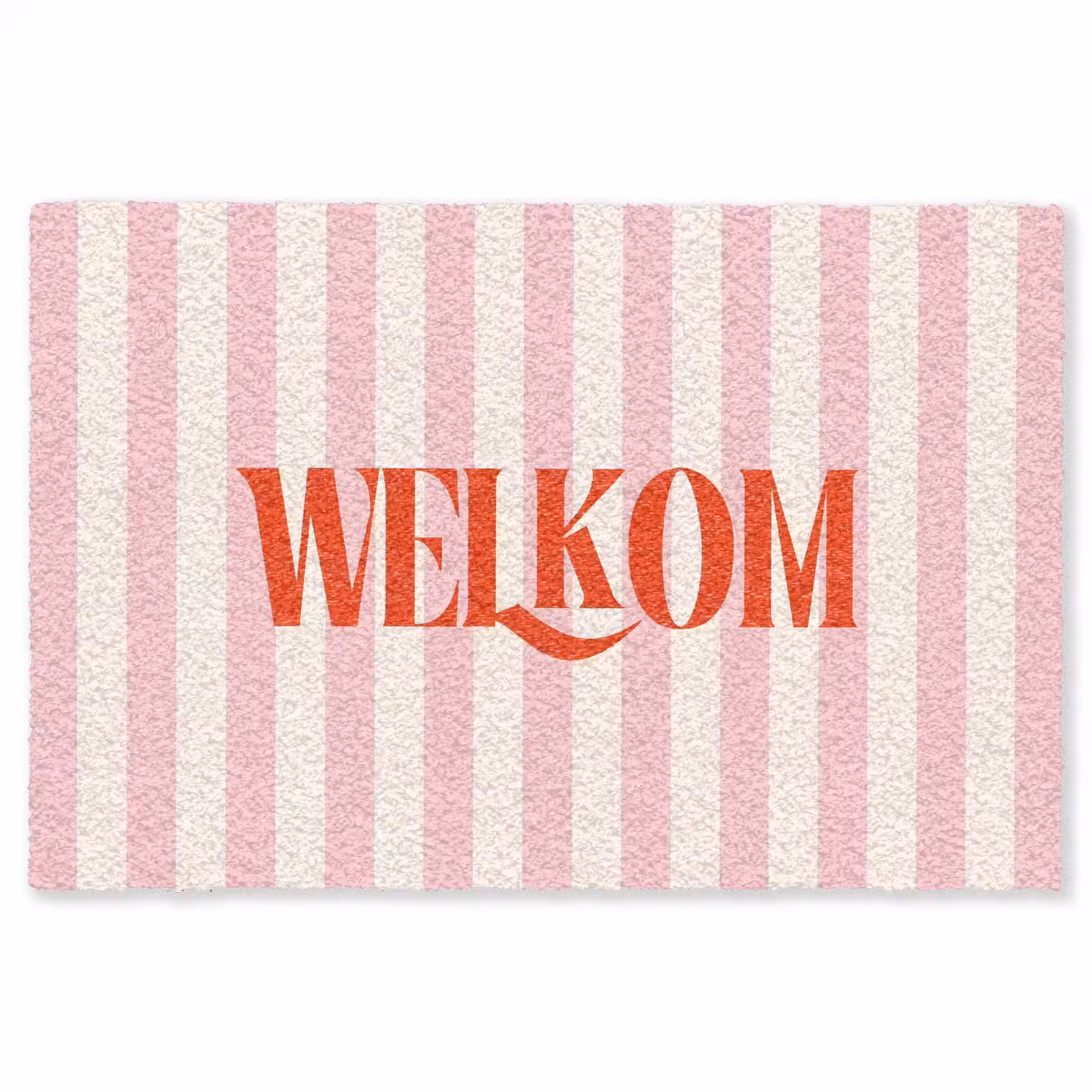 Vloerkleed - Zachtroze - Rood - Strepen - Welkom — 1