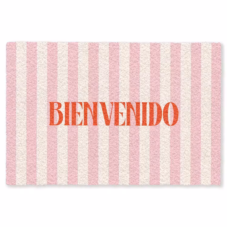 Vloerkleed - Zachtroze - Rood - Strepen - Bienvenido — 1