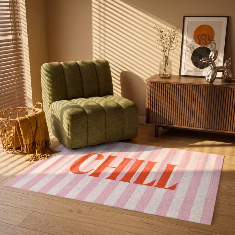 Vloerkleed - Zachtroze - Rood - Strepen - Chill — 2