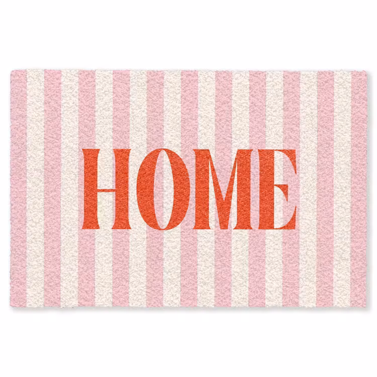 Vloerkleed - Zachtroze - Rood - Strepen - Home — 1